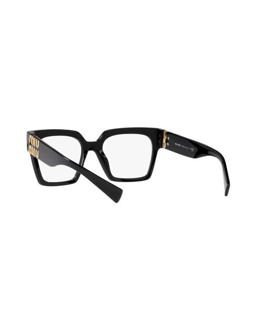 Miu Miu Black Mu 04Uv 1Ab1O1 Optical Frames Acetate Squared Normal