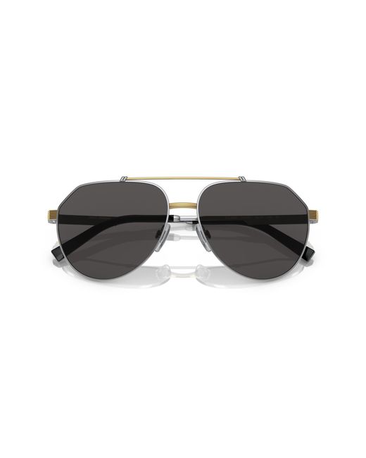 Dolce & Gabbana Black Dg2288 131387 Sunglasses Steel Pilot Normal for men