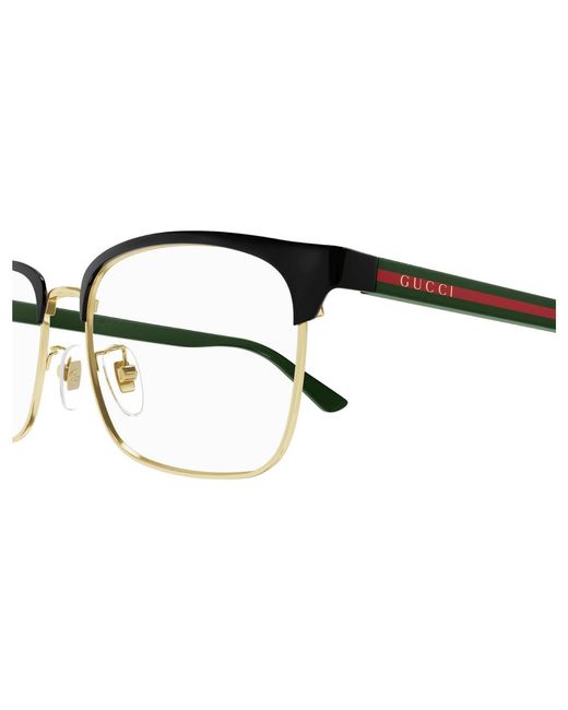 Gucci Black Gg0934Oa 004 Optical Frames Metal Squared for men