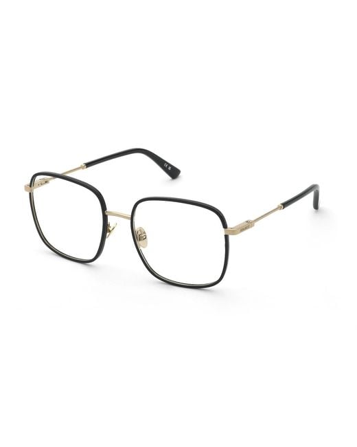 Nina Ricci Black Vnr427 300 Optical Frames Metal Squared