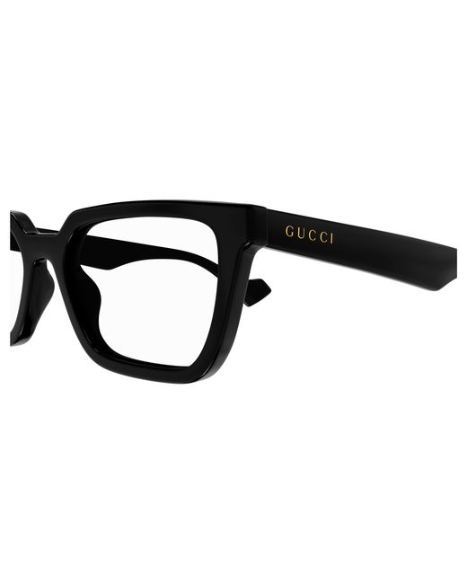 Gucci Black Gg1539O 001 Optical Frames Injected Transparent Squared for men