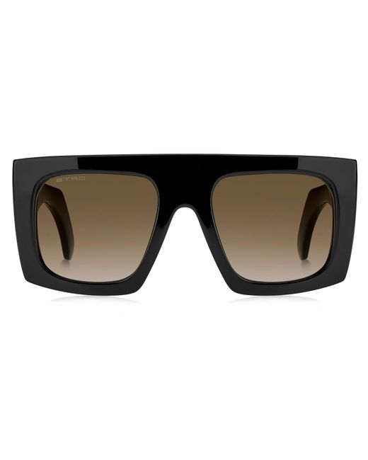 Etro Black Screen 807/Ha Sunglasses Plastic Squared Normal Shaded