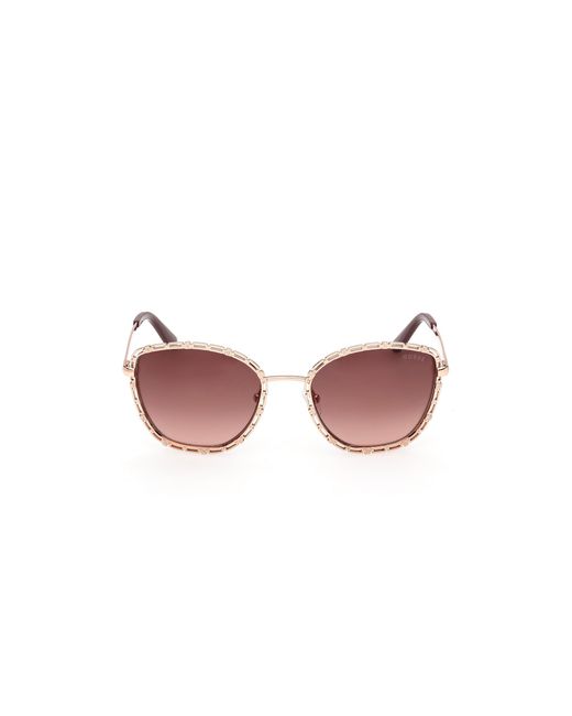 Guess Black Gu00297 28F Sunglasses Metal Round Normal