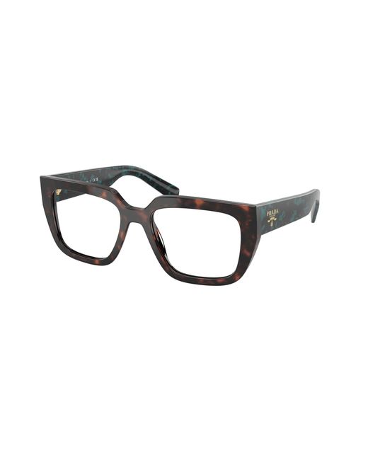 Prada Black Pr A03V 18Z1O1 Optical Frames Acetate Transparent Geometric Normal