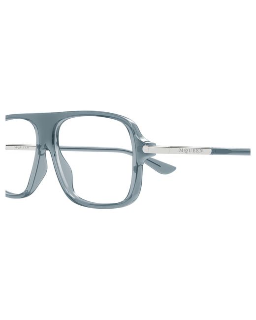 McQueen Black Am0555O 004 Optical Frames Acetate Transparent Pilot
