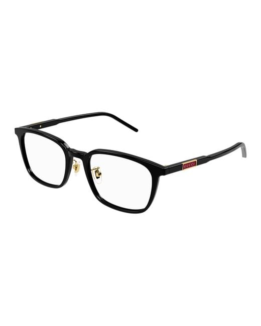 Gucci Black Gg1465Oa 001 Optical Frames Acetate Transparent Squared for men