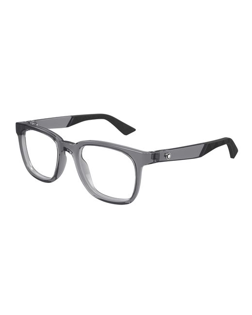 Montblanc Black Mb0433O 005 Optical Frames Injected Transparent Squared for men