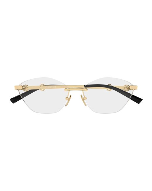 Gucci Black Gg2050O 002 Optical Frames Metal Transparent Cat Eye