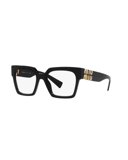 Miu Miu Black Mu 04Uv 1Ab1O1 Optical Frames Acetate Squared Normal