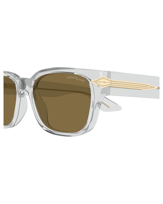 Montblanc Black Mb0479S 004 Sunglasses Acetate Squared for men