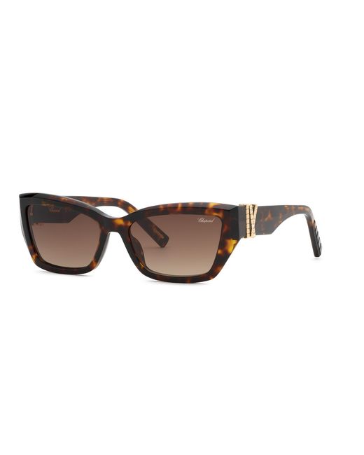 Chopard Black Sch416S 04Bl Sunglasses Acetate Squared Anti-Glare Nuanced