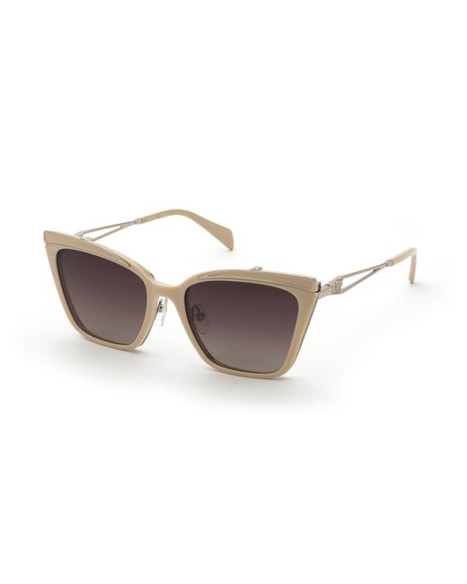 Blumarine Black Ubm225 F38P Sunglasses Metal Squared Polarized Nuanced