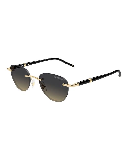 Montblanc Black Mb0412S 007 Sunglasses Metal Round for men