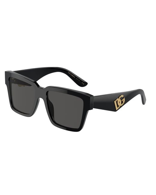 Dolce & Gabbana Black Dg4436 501/87 Sunglasses Acetate Squared Normal