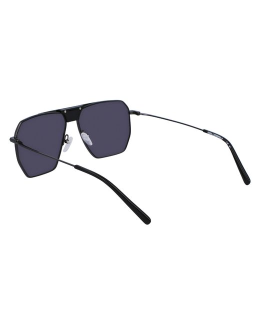 Karl Lagerfeld Black Kl350S 001 Sunglasses Metal Pilot Normal Normal for men
