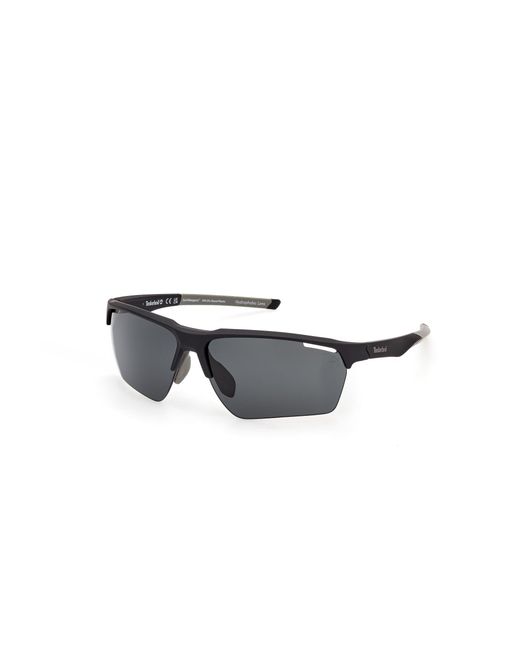 Timberland Black Tb00068 02D Sunglasses Injected Smoke Squared Polarized for men