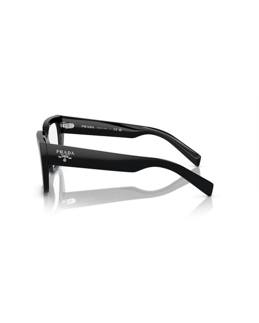Prada Black Pr A03V 16K1O1 Optical Frames Acetate Transparent Geometric Normal