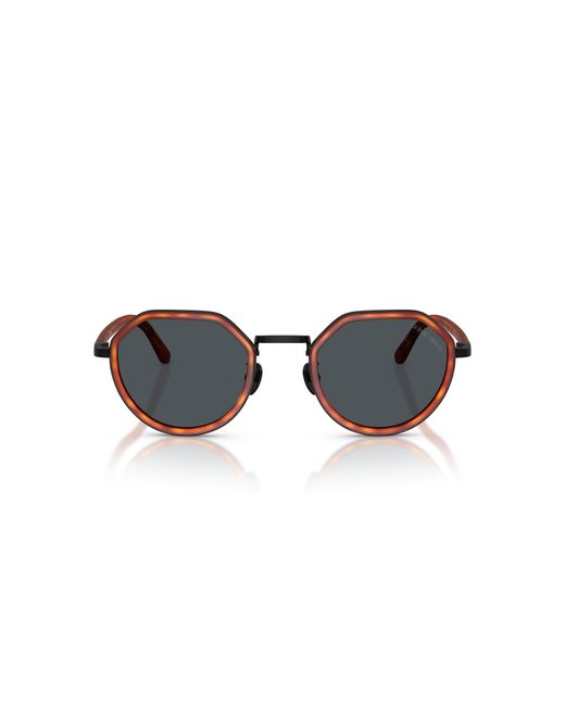 Giorgio Armani Black Ar6181 6404R5 Sunglasses Metal Round Normal for men