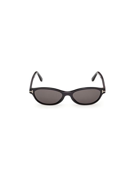 Tom Ford Black Ft1310 Chloe-02 01A Sunglasses Acetate Smoke Round Normal