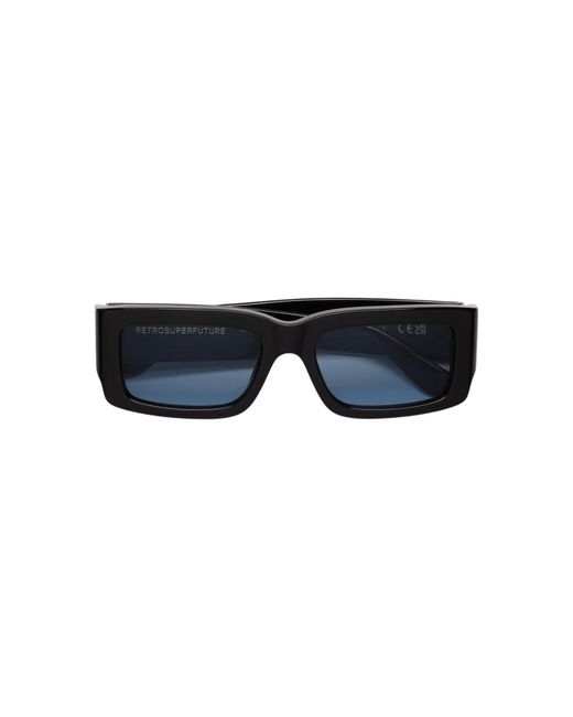 Retrosuperfuture Black Ons Notte Azure Sunglasses Acetate Squared Normal