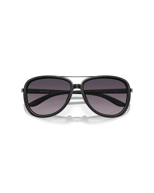 Oakley Black Oo4129 Split Time 412917 Sunglasses Metal Round Normal Shaded