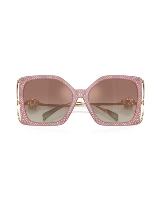 Versace Black Ve4502U 5535B8 Sunglasses Injected Squared Mirror Nuanced