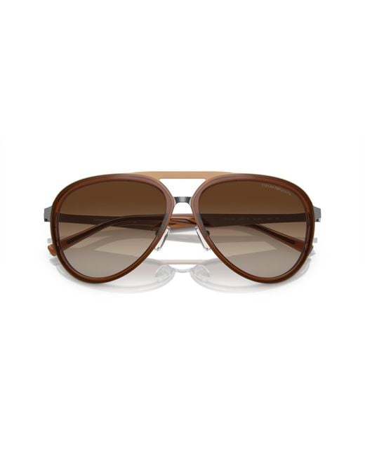 Emporio Armani Black Ea2145 336013 Sunglasses Metal Pilot Normal Shaded for men