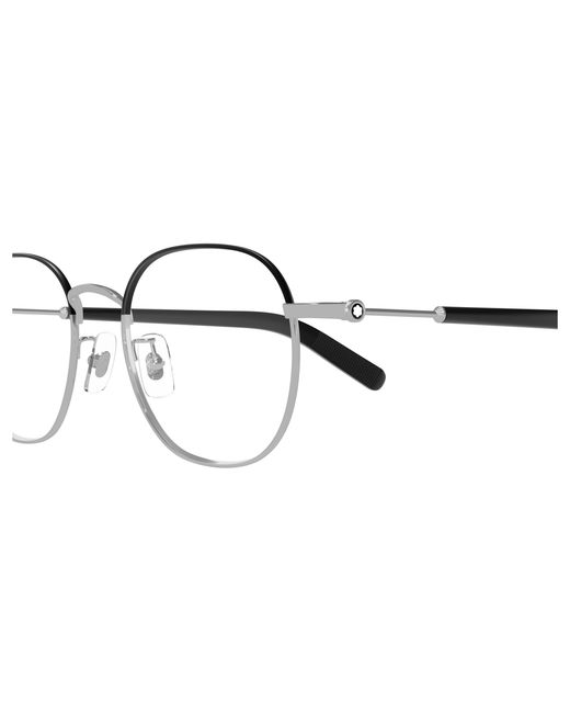 Montblanc Black Mb0425Oa 004 Optical Frames Metal Transparent Squared for men
