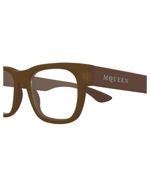 McQueen Black Am0531O 003 Optical Frames Acetate Transparent Squared for men
