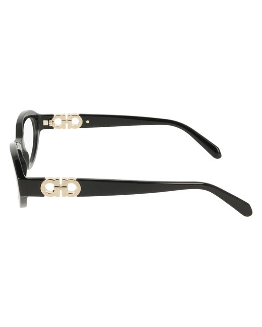 Ferragamo Black Sf3057 001 Optical Frames Acetate Round Normal