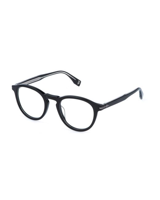 Police Black Vplr63 Grind 5 700 Optical Frames Acetate Pantos for men