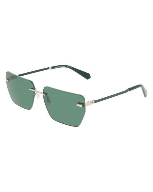 Calvin Klein Green Ckj25207S 045 Sunglasses Metal Squared Normal