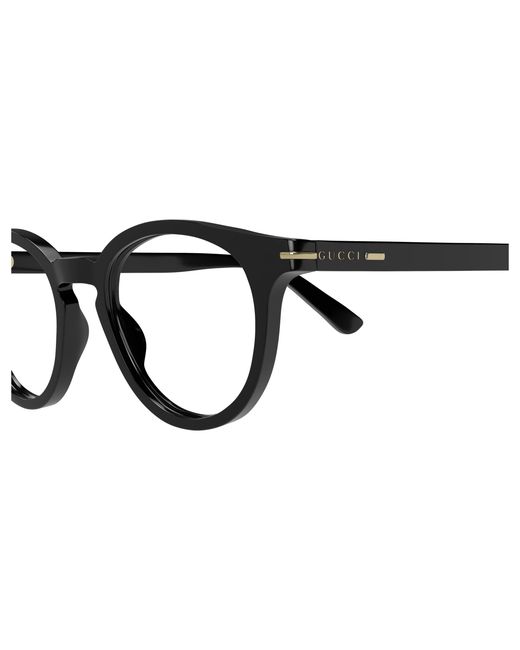 Gucci Black Gg1727O 001 Optical Frames Acetate Transparent Round for men