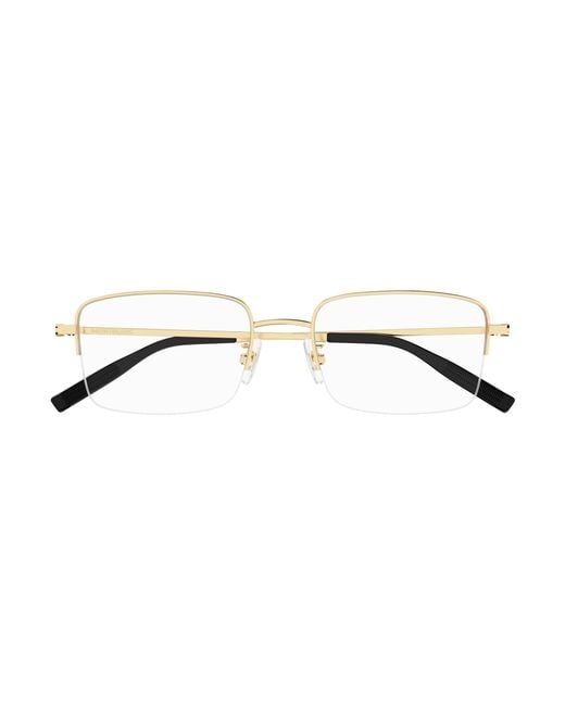 Montblanc Black Mb0313Oa 002 Optical Frames Titanium Transparent Squared for men