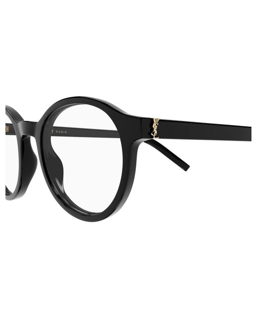 Saint Laurent Black Sl M163 001 Optical Frames Acetate Transparent Round Antiriflesso