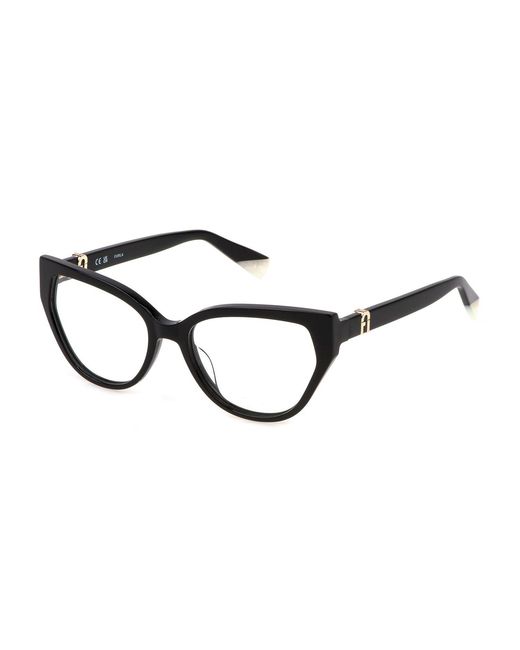 Furla Black Vfu762 700 Optical Frames Acetate Butterfly