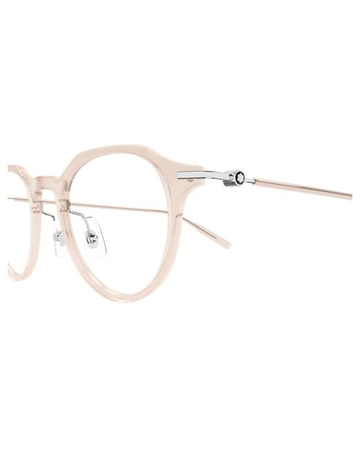 Montblanc Black Mb0355O 004 Optical Frames Injected Transparent Round for men