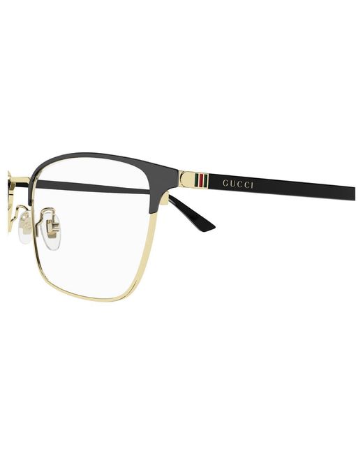 Gucci Black Gg1124Oa 001 Optical Frames Metal Squared for men