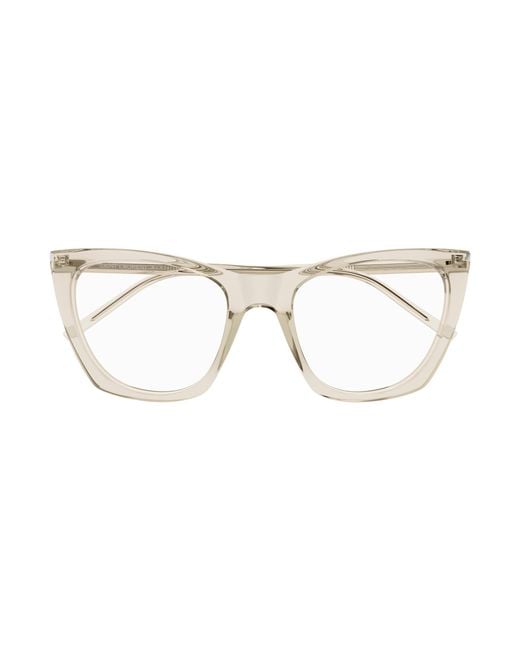 Saint Laurent Black Sl 214 Kate Thin Opt 004 Optical Frames Acetate Transparent Cat Eye