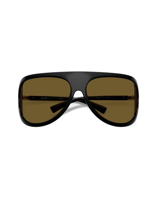 Miu Miu Black Mu A01S 1Ab01T Sunglasses Injected Geometric Normal