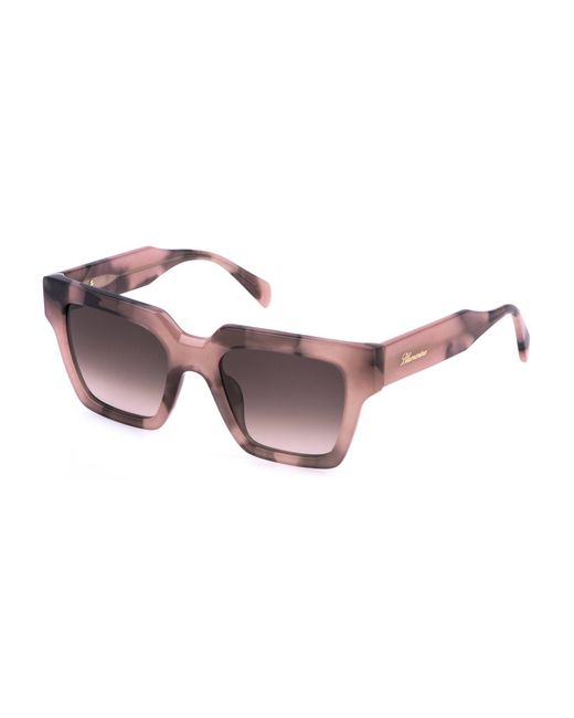 Blumarine Black Sbm867 0Ald Sunglasses Acetate Squared Normal Shaded