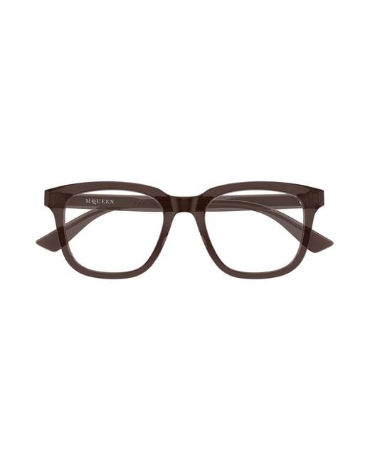 McQueen Black Am0539O 005 Optical Frames Acetate Transparent Squared