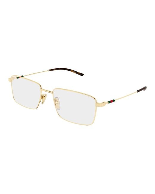 Gucci Black Gg2098O 002 Optical Frames Metal Transparent Squared for men