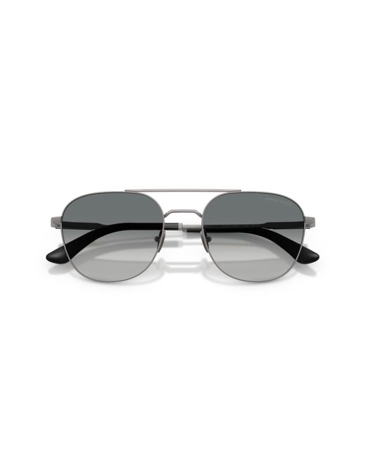 Giorgio Armani Black Ar6178 300371 Sunglasses Metal Squared Normal Shaded for men
