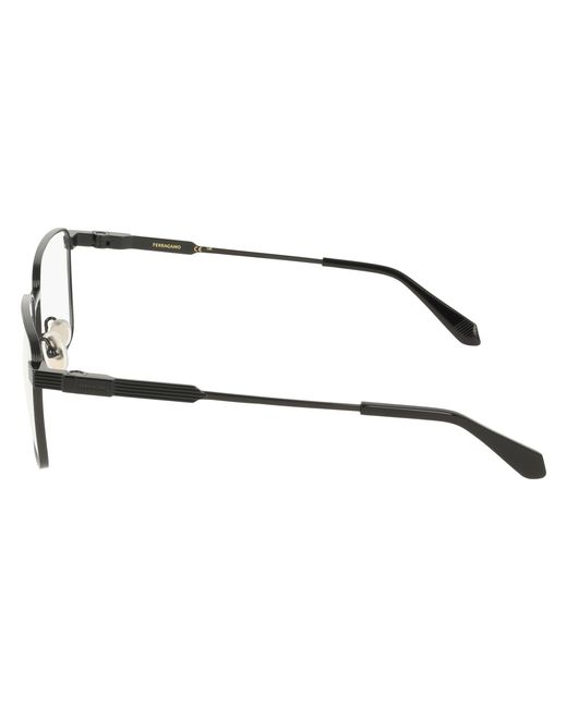 Ferragamo Black Sf2601 001 Optical Frames Titanium Squared Normal for men