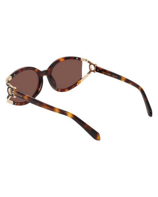 Ferragamo Black Sf2111S 240 Sunglasses Acetate Round Normal
