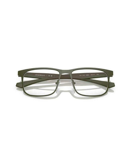 Emporio Armani Black Ea1163 3388 Optical Frames Metal Squared Normal for men