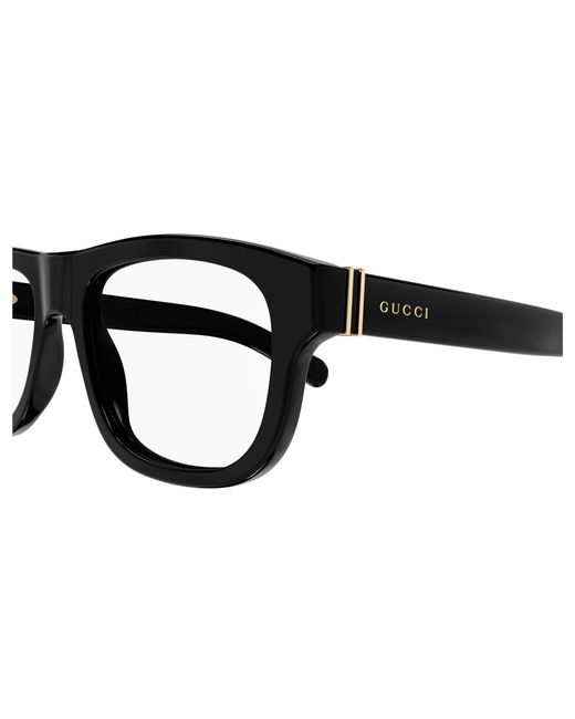 Gucci Black Gg1509O 001 Optical Frames Acetate Transparent Round for men