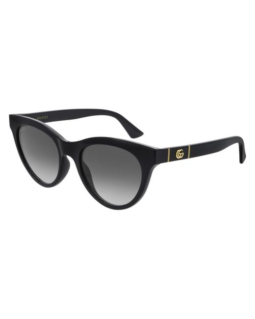 Gucci Black Gg0763S 001 Sunglasses Injected Cat Eye Normal Shaded