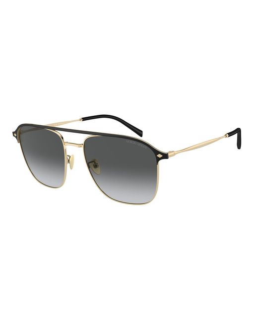 Giorgio Armani Black Ar6154 3013T3 Sunglasses Steel Squared Polarized Shaded for men